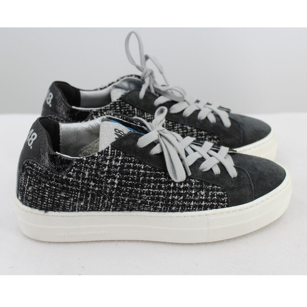 P448 Platform Sneakers EU 38 US 7 7.5 Tweed Black NEW